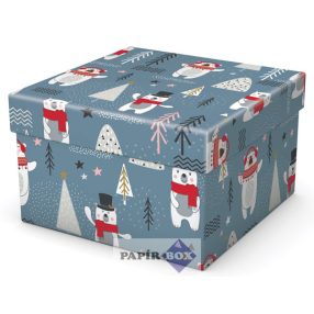 Díszdoboz, N3, Karácsonyi, Jegesmaci, 16x16x12 cm