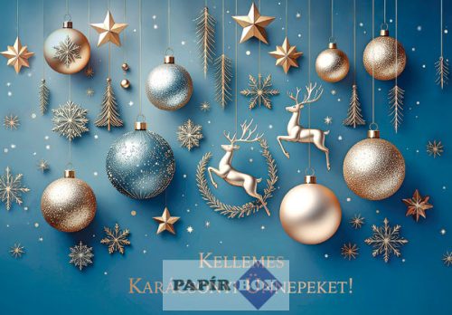 Képeslap, Karácsonyi, céges, Csodaszarvas
