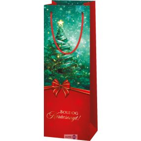 Dísztasak, italos, Karácsony, zöld fenyő, piros masni