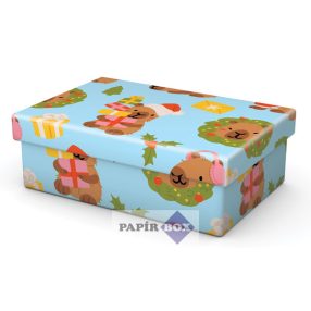 Díszdoboz, T1 (12x8x4 cm), Karácsony, Capybara