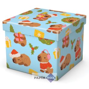 Díszdoboz, N2 (12x12x10 cm), Karácsony, Capybara