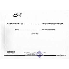  C.3334-5/2009. Védőoltási kimutatás A/4, fekvő, 50 lapos