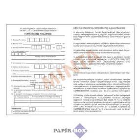   C.3337-20/A/UJ Fertőző beteg kijelentés, 160 G/M2 regiszter, A/5, középen perforált