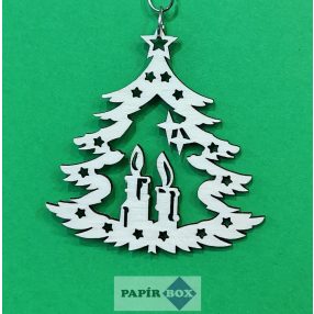 Karácsonyfadísz, áttört fa, gyertyás