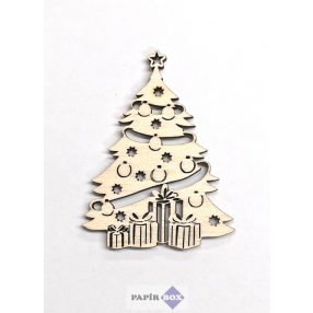 Karácsonyfadísz áttört fa, karácsonyfa ajándékokkal