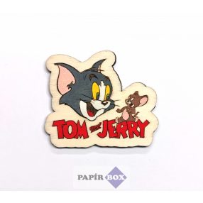 Hűtőmágnes, fa, festett, Tom and Jerry 1.
