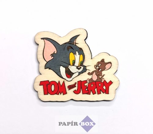 Hűtőmágnes, fa, festett, Tom and Jerry 1.