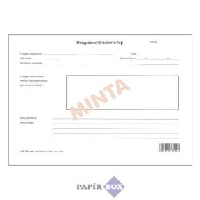 A.TÜ 1071 Hangszernyilvántartó lap