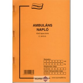 C.3410-5. Ambuláns napló A/5, 50x2 lapos