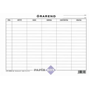 A.TÜ 1057/a Tanári órarend, A/4