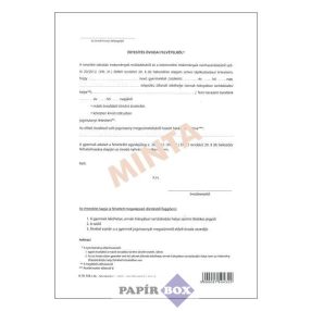 A.Tü 733 Értesítés óvodai felvételről