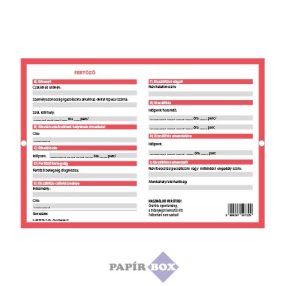 C.3410-16 Lábcédula, A/6, fertőző, piros