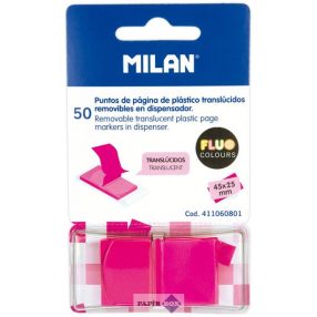   Jelölőcímke 45x25 mm 50 lap Milan "Fluo" áttetsző rózsaszín