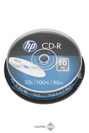 CD-R lemez, 700MB, 52x, hengeren, HP, 10db/csg