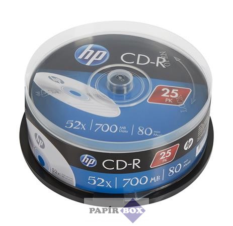 CD-R lemez, 700MB, 52x, hengeren, HP, 25db/csg