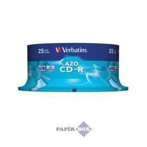  CD-R lemez, Crystal bevonat, AZO, 700MB, 52x, hengeren VERBATIM "DataLife Plus", 25db/csg