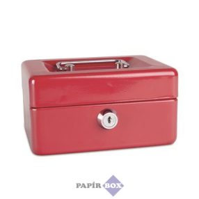 Pénzkazetta, 15,2x11,5x8 cm, DONAU, piros