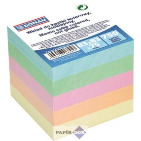 Kockatömb, utántöltő, 83x83x75 mm, DONAU, színes