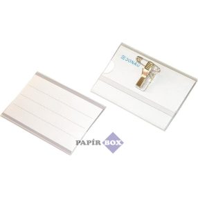   Névkitűző, csíptetővel és tűvel, 86x54 mm, DONAU, 50 db/doboz