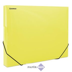 Gumis mappa, 30 mm, PP, A4, DONAU, áttetsző sárga