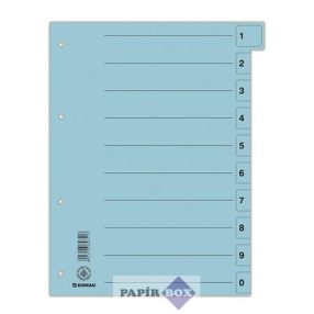   Regiszter, karton, A4, mikroperforált, DONAU, kék, 50db/csg