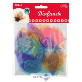   Műanyag falevél, vegyes méret, Daco, "Delicate leaves", 50 db/csg