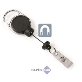   Azonosítókártya-tartó, kihúzható, patentos, DURABLE "Extra Strong", fekete