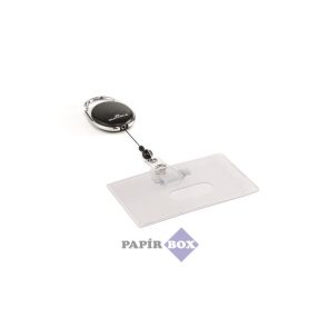   Azonosítókártya-tartó, kihúzható, karabineres, DURABLE "Style", fekete