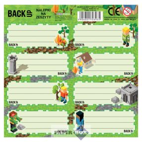 Füzetcímke, Minecraft, BackUp, 8 db/ív