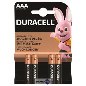 Elem, AAA mikro, 4 db, DURACELL "Basic"