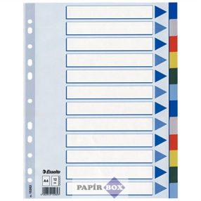 Regiszter, műanyag, A4, 12 részes, ESSELTE