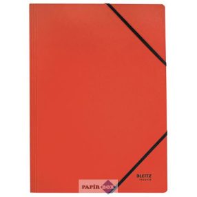 Gumis mappa, karton, A/4, LEITZ "Recycle", piros