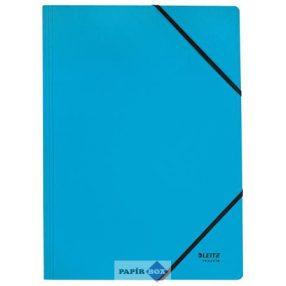 Gumis mappa, karton, A/4, LEITZ "Recycle", kék