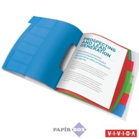   Előrendező, A4, 6 részes, műanyag, ESSELTE "Vivida", áttetsző