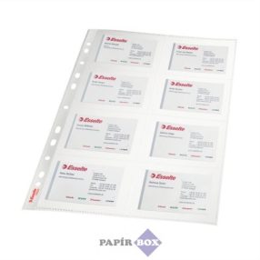   Névjegytartó genotherm, lefűzhető, A4, 105 mikron, víztiszta, 16 férőhelyes, ESSELTE