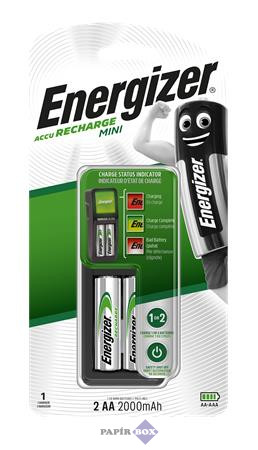 Elemtöltő, AA ceruza/AAA mikro, 2x2000mAh, ENERGIZER "Mini"