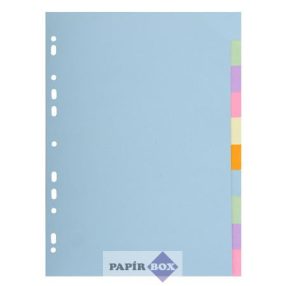   Regiszter, karton, A4, 10 részes, EXACOMPTA, pasztell színek