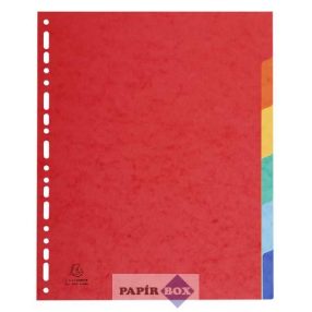 Regiszter, karton, A4+, 6 részes, EXACOMPTA, színes