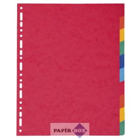 Regiszter, karton, A4+, 10 részes, EXACOMPTA, színes