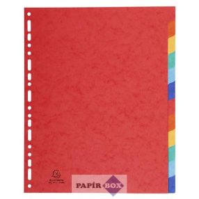 Regiszter, karton, A4+, 12 részes, EXACOMPTA, színes