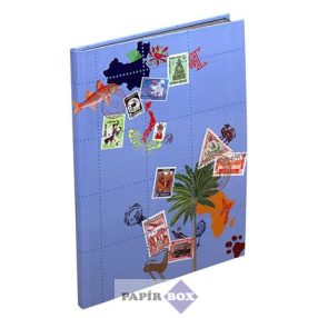   Album, bélyeggyűjtő, 22,5x30,5 cm, 8 lap, EXACOMPTA "Globe Totter", vegyes színek