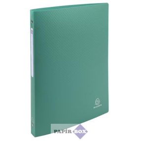   Gyűrűs könyv, 4 gyűrű, 20 mm, A4, PP, címkével, EXACOMPTA, sötétzöld