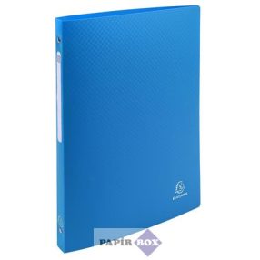   Gyűrűs könyv, 4 gyűrű, 20 mm, A4, PP, címkével, EXACOMPTA, kék