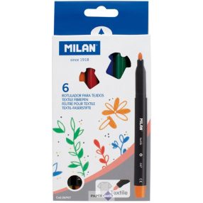 Textilmarker készlet, 1 mm, Milan, 6 szín