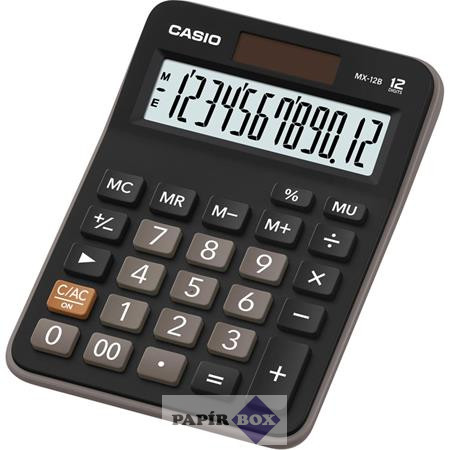 Számológép, asztali, 12 számjegy, CASIO "MX 12B", fekete