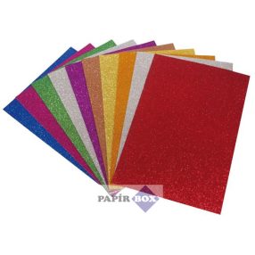 Moosgumi, A4, 2 mm, csillámos, vegyes színek, 10 db/csg