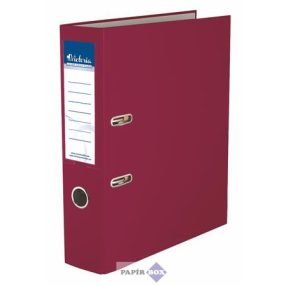   Iratrendező, 75 mm, A4, PP/karton, VICTORIA OFFICE, "Basic", bordó