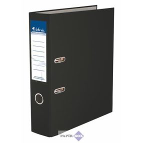   Iratrendező, 75 mm, A4, PP/karton, VICTORIA OFFICE, "Basic", fekete