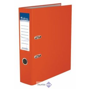   Iratrendező, 75 mm, A4, PP/karton, VICTORIA OFFICE, "Basic", narancs