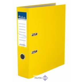   Iratrendező, 75 mm, A4, PP/karton, VICTORIA OFFICE, "Basic", sárga